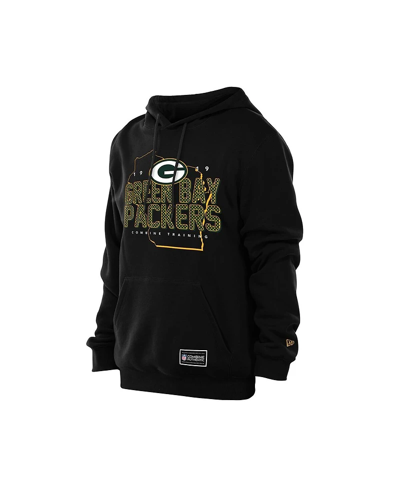 New Era Men's Black Green Bay Packers Combine Authentic Local State Hoodie