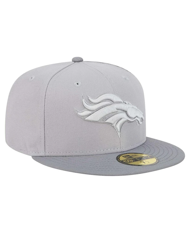 New Era Men's Gray/Graphite Denver Broncos Iron Cloud 59FIFTY Fitted Hat