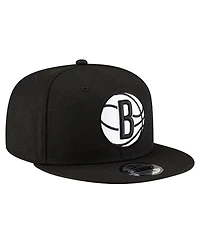New Era Men's Black Brooklyn Nets 9FIFTY Snapback Hat