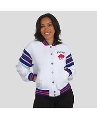 Wear by Erin Andrews Women's White Buffalo Bills Full-Snap Fleece Sweatshirt Jacket