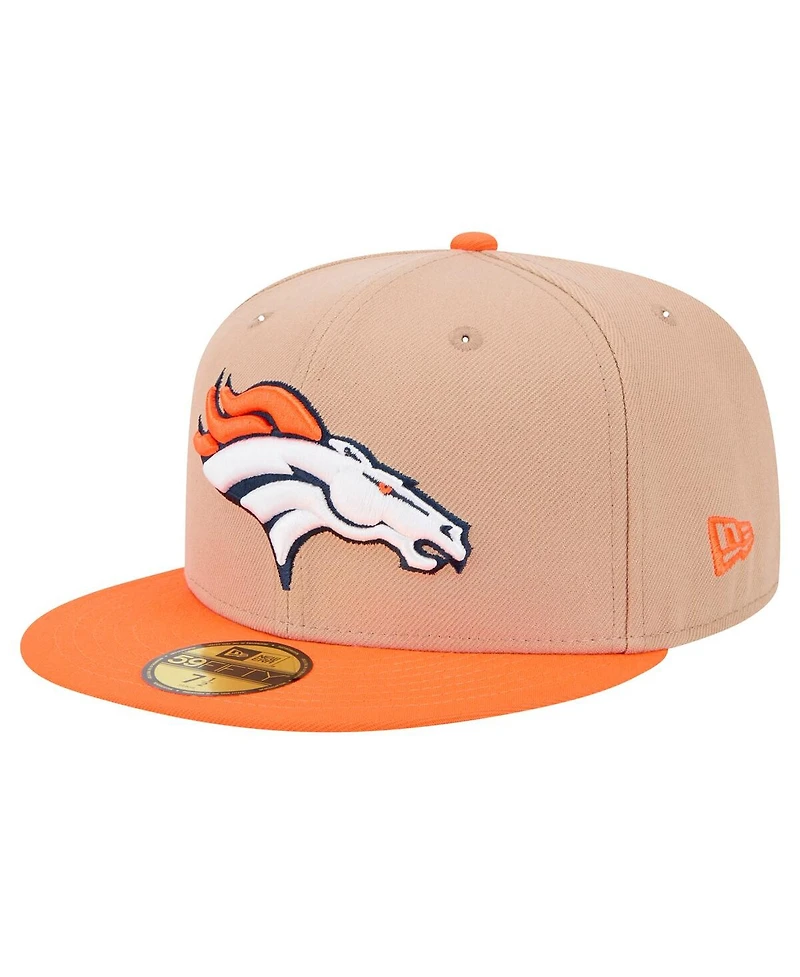 New Era Men's Tan Denver Broncos Logo Main 59FIFTY Fitted Hat
