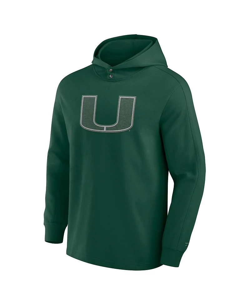 Fanatics Men's Green Miami Hurricanes Blaze Tri-Blend Pullover Hoodie