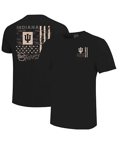 Image One Men's Black Indiana Hoosiers Comfort Colors Oht Camo Overlay T-Shirt