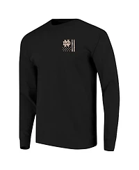 Image One Men's Black Notre Dame Fighting Irish Oht Camo Overlay Comfort Colors Long Sleeve T-Shirt