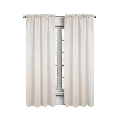 Rt Designers Collection Andrea Emb Metallic Doily Rod Pocket Room Darkening Curtain Panels for Bedroom 54" x 95" Gold