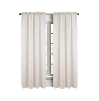 Rt Designers Collection Andrea Emb Metallic Doily Rod Pocket Room Darkening Curtain Panels for Bedroom 54" x 95" Gold