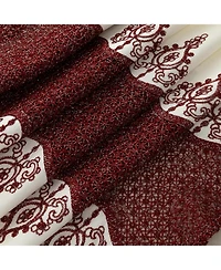 Rt Designers Collection Debbie Macrame Construction 3" Rod Pocket Curtain Panel 54" x 90" Beige/Burgundy