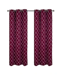Rt Designer Collection Gable Embroidered Blackout Luxurious Decorative Grommet Curtain Panel