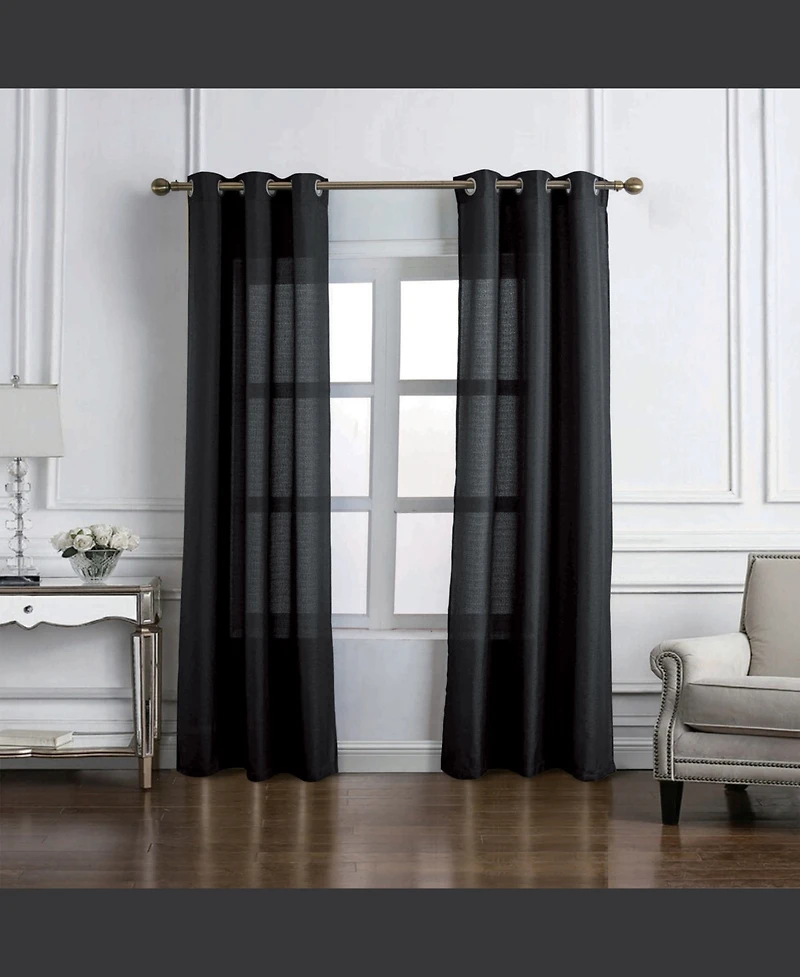 Rt Designers Collection Cole Textured Grommet Room Darkening Curtain Panel 54" x 95" Black