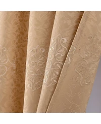 Rt Designer Collection Alice Macrame Luxurious Decorative Rod Pocket Curtain Panel 54" x 84" Gold