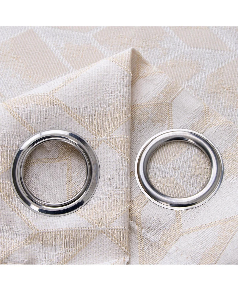 Rt Designer Collection Cubix Jacquard Grommet Luxurious Modern Design Curtain Panel 54" x 84" Silver