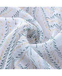 Rt Designers Collection Faye Grommet Metallic Sheer Printed Doily Curtain Panel 54" x 84" Sage