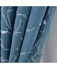 Rt Designer Collection Luciana Embroidered Blackout Luxurious Decorative Grommet Curtain Panel 54" x 84" Wedgwood