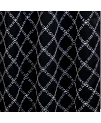 Rt Designer Collection Gable Embroidered Blackout Luxurious Decorative Grommet Curtain Panel 54" x Black