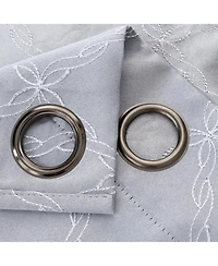 Rt Designer Collection Gable Embroidered Blackout Luxurious Decorative Grommet Curtain Panel 54" x 84" Silver