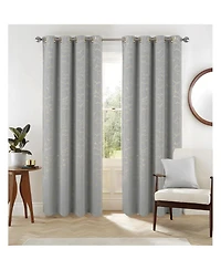 Rt Designer Collection Heidi Halo Foil Blackout Luxurious Decorative Grommet Curtain Panel 54" x 90" Silver