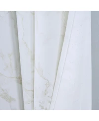 Rt Designer Collection Heidi Halo Foil Blackout Luxurious Decorative Grommet Curtain Panel 54" x 90" White