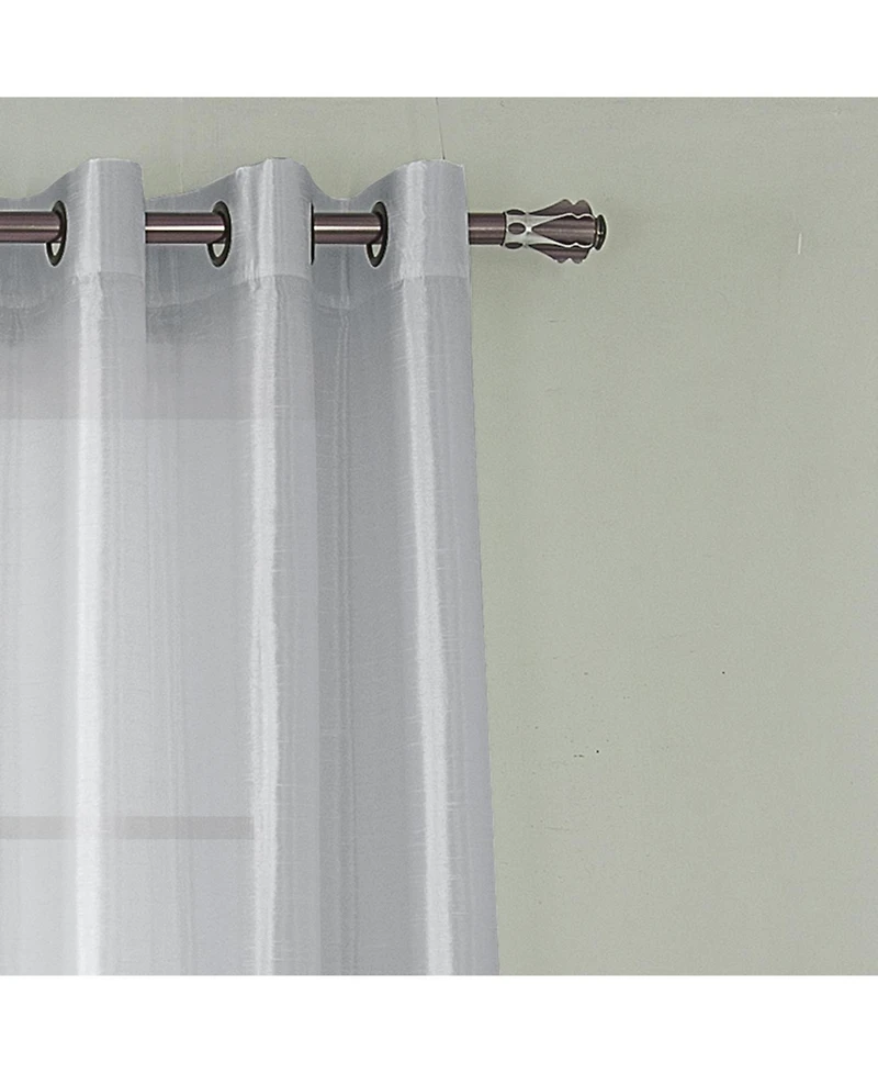 Rt Designer Collection Nancy Grommet Luxurious Modern Design Curtain Panel 54" x 95" Silver