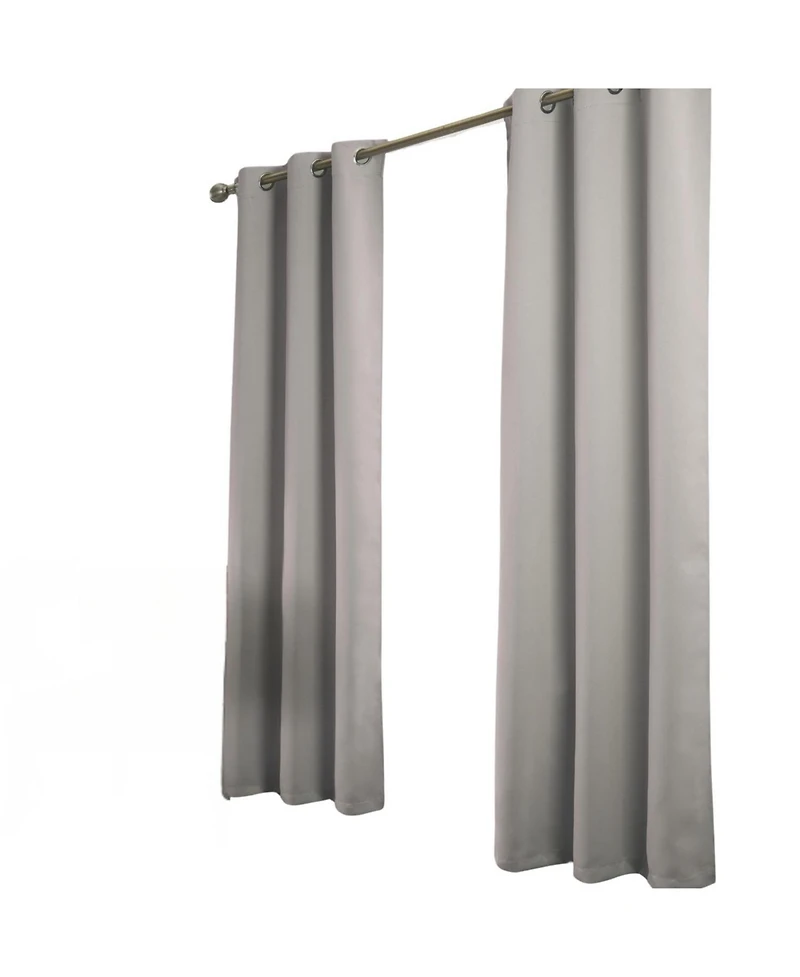 Rt Designer Collection Anchorage 2 Pack Blackout Grommet Luxurious Modern Design Curtain Panel Pair 36" x 84" Silver