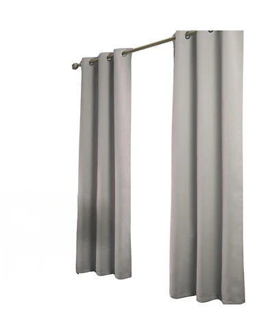 Rt Designer Collection Anchorage 2 Pack Blackout Grommet Luxurious Modern Design Curtain Panel Pair 36" x 84" Silver