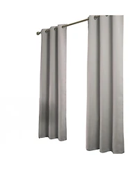 Rt Designer Collection Anchorage 2 Pack Blackout Grommet Luxurious Modern Design Curtain Panel Pair 36" x 84" Silver