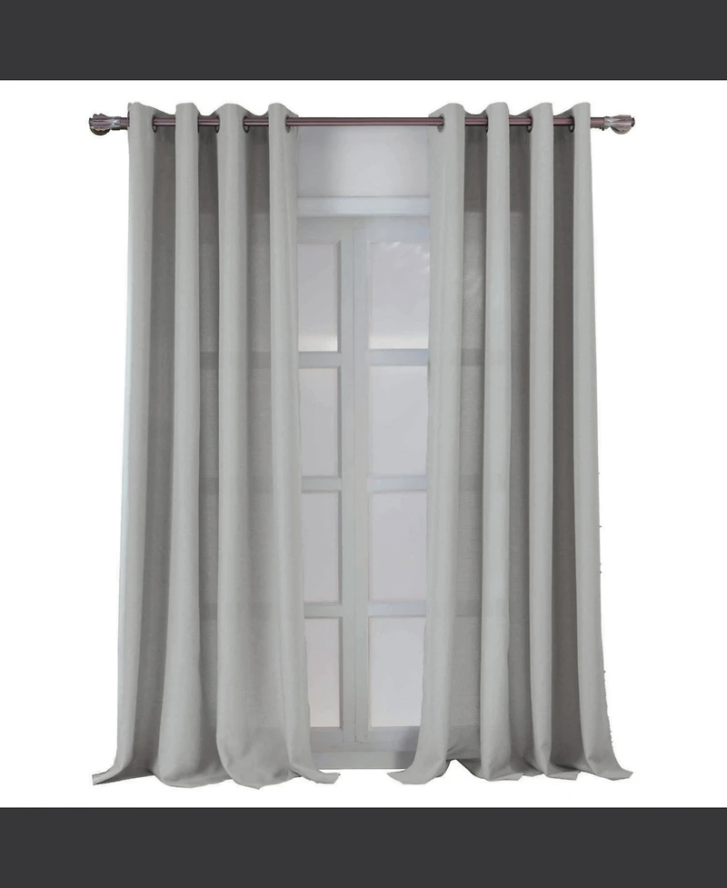 Rt Designers Collection Cole Textured Grommet Room Darkening Curtain Panel 54" x 84" Silver