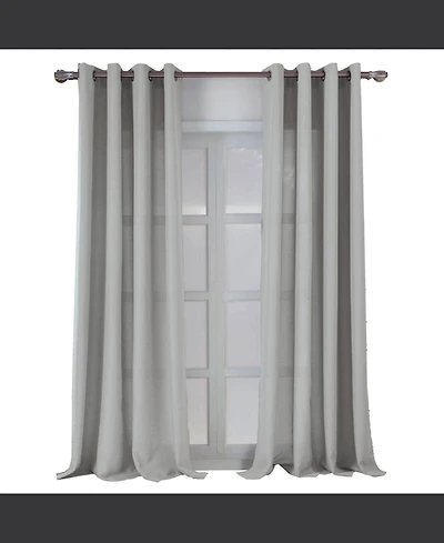 Rt Designers Collection Cole Textured Grommet Room Darkening Curtain Panel 54" x 84" Silver
