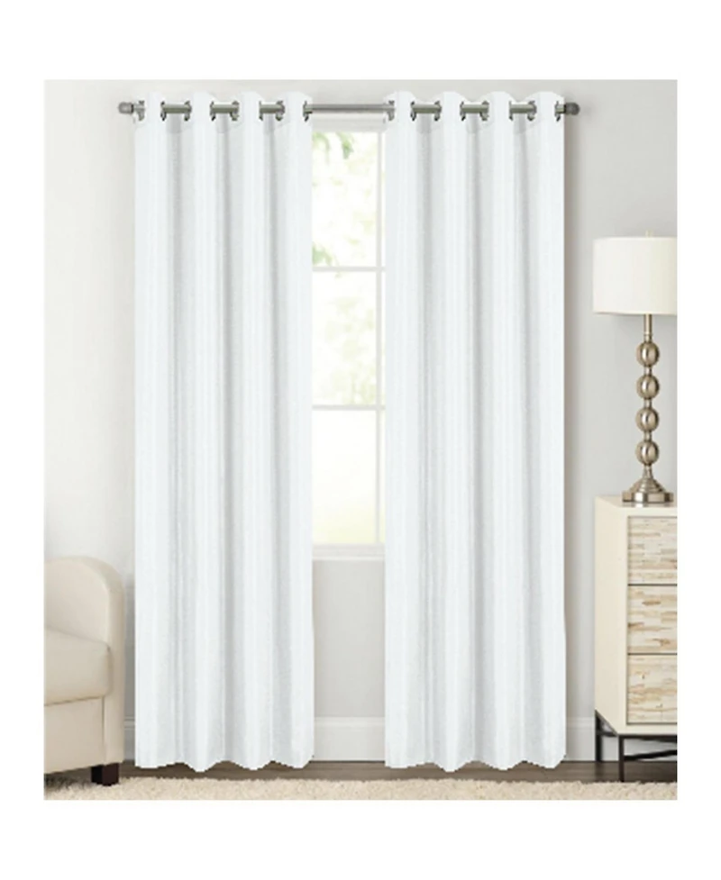 Rt Designer Collection Gibson Luxurious Decorative Grommet White Curtain Panel