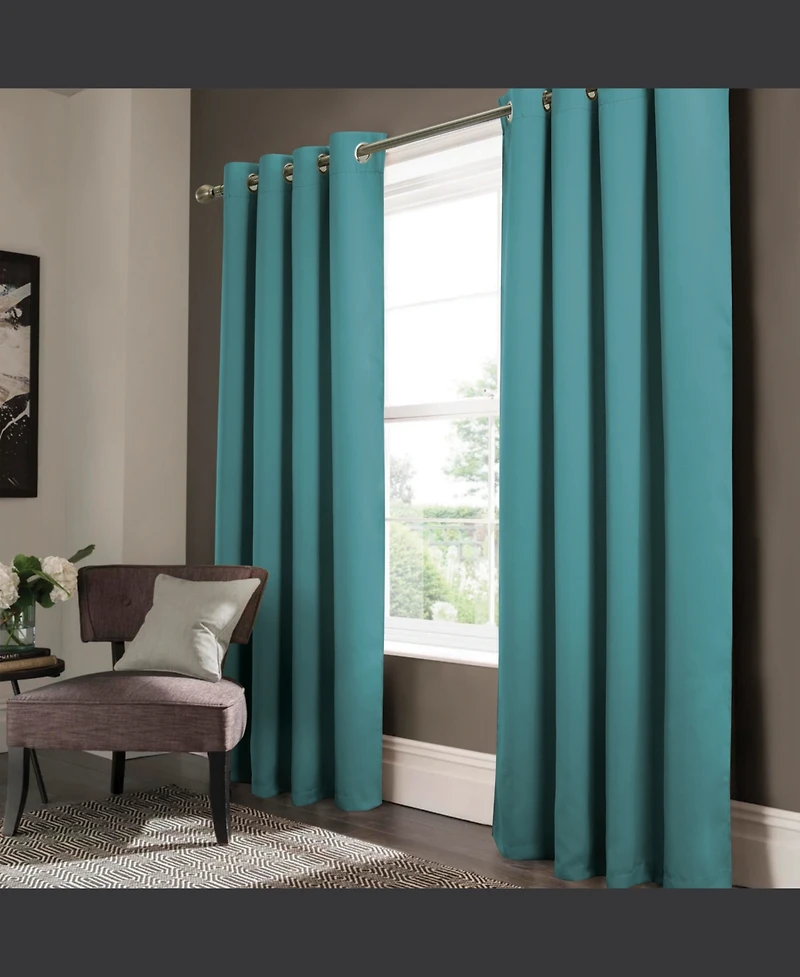 Rt Designer Collection Anchorage Blackout Grommet Luxurious Modern Design Curtain Panel 54" x 95" Turquoise