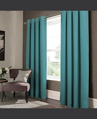 Rt Designer Collection Anchorage Blackout Grommet Luxurious Modern Design Curtain Panel 54" x 95" Turquoise