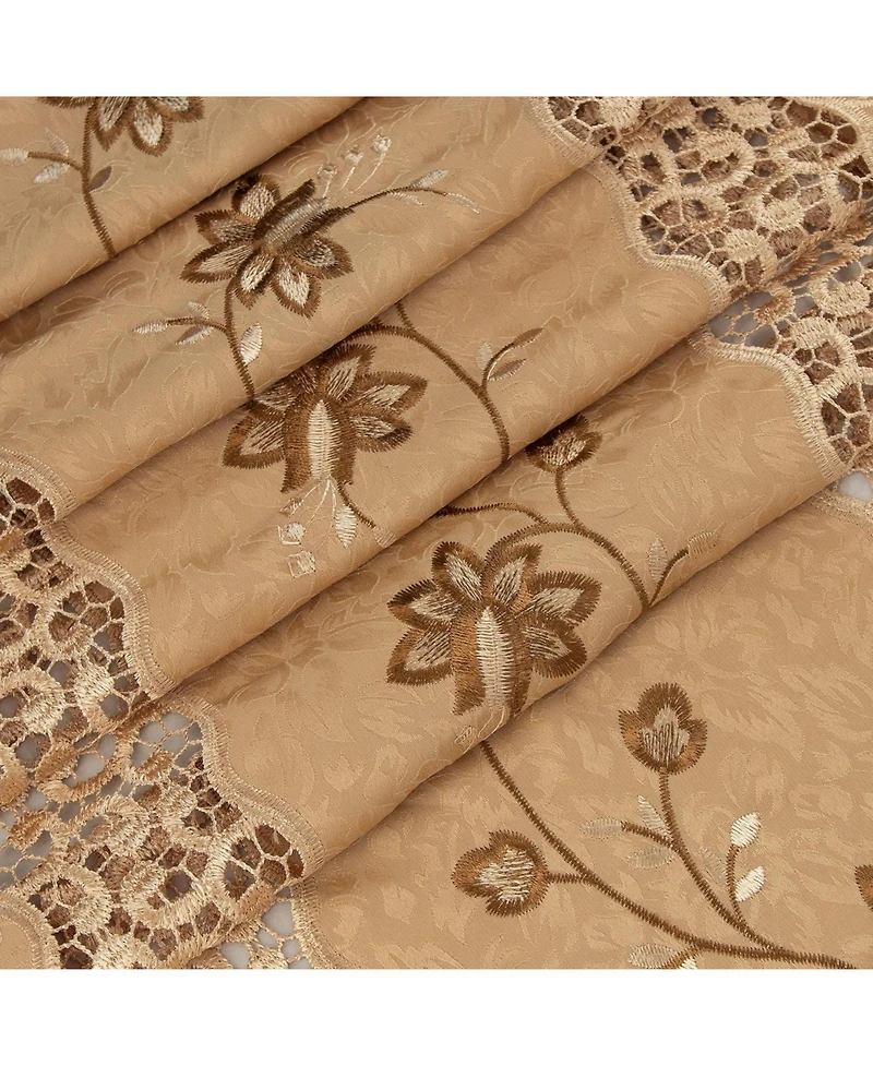 Rt Designer Collection Antonia Macrame Luxurious Decorative Rod Pocket Curtain Panel 54" x 84" Gold