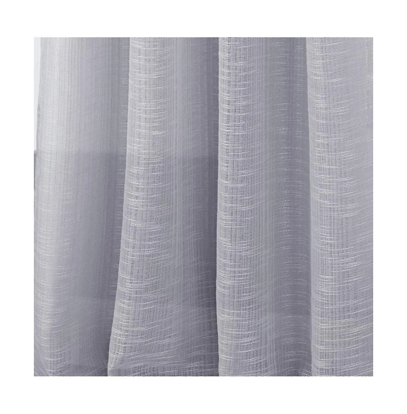 Rt Designers Collection Dexter Linen Texture Grommet Light Filtering Window Curtain Panel 54" x 84" Silver
