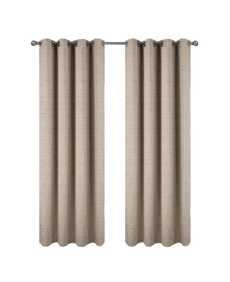 Rt Designer Collection Kensington Jacquard Foam Backed Luxurious Decorative Grommet Curtain Panel 54" x 95" Taupe
