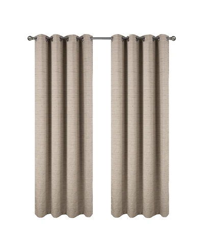 Rt Designer Collection Kensington Jacquard Foam Backed Luxurious Decorative Grommet Curtain Panel 54" x 95" Taupe