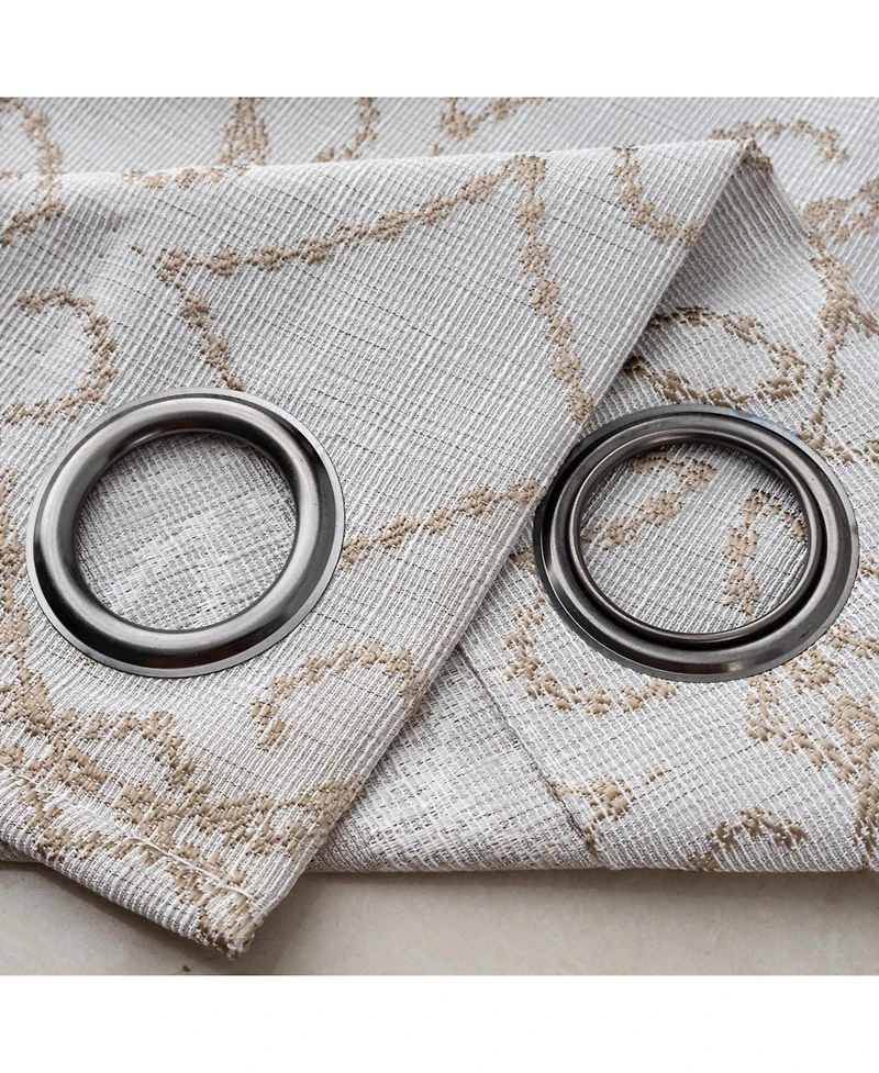 Rt Designer Collection Woodbridge Jacquard Grommet Luxurious Modern Design Curtain Panel 54" x 84" Taupe