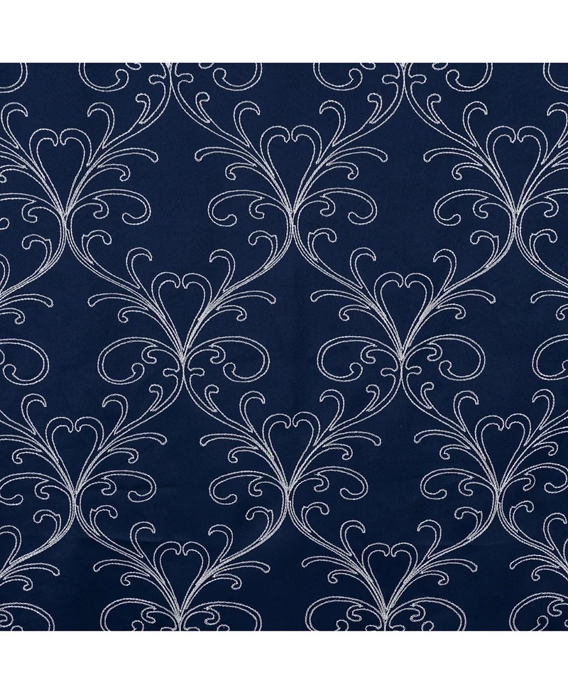 Rt Designer Collection Kimber Embroidered Blackout Luxurious Decorative Grommet Curtain Panel 54" x 84" Navy