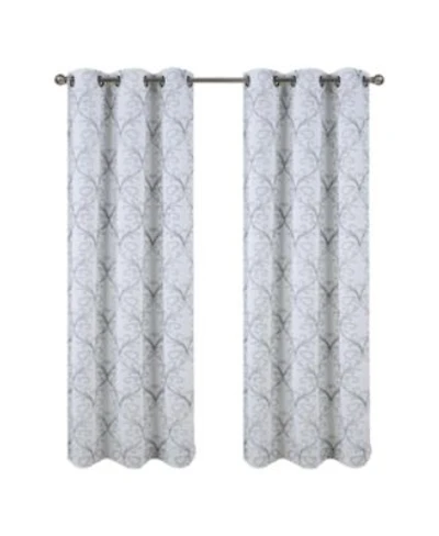 Rt Designer Collection Kimber Embroidered Blackout Luxurious Decorative Grommet Curtain Panel 54 X22 X 84 X22 White