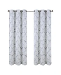 Rt Designer Collection Kimber Embroidered Blackout Luxurious Decorative Grommet Curtain Panel 54 X22 X 84 X22 White