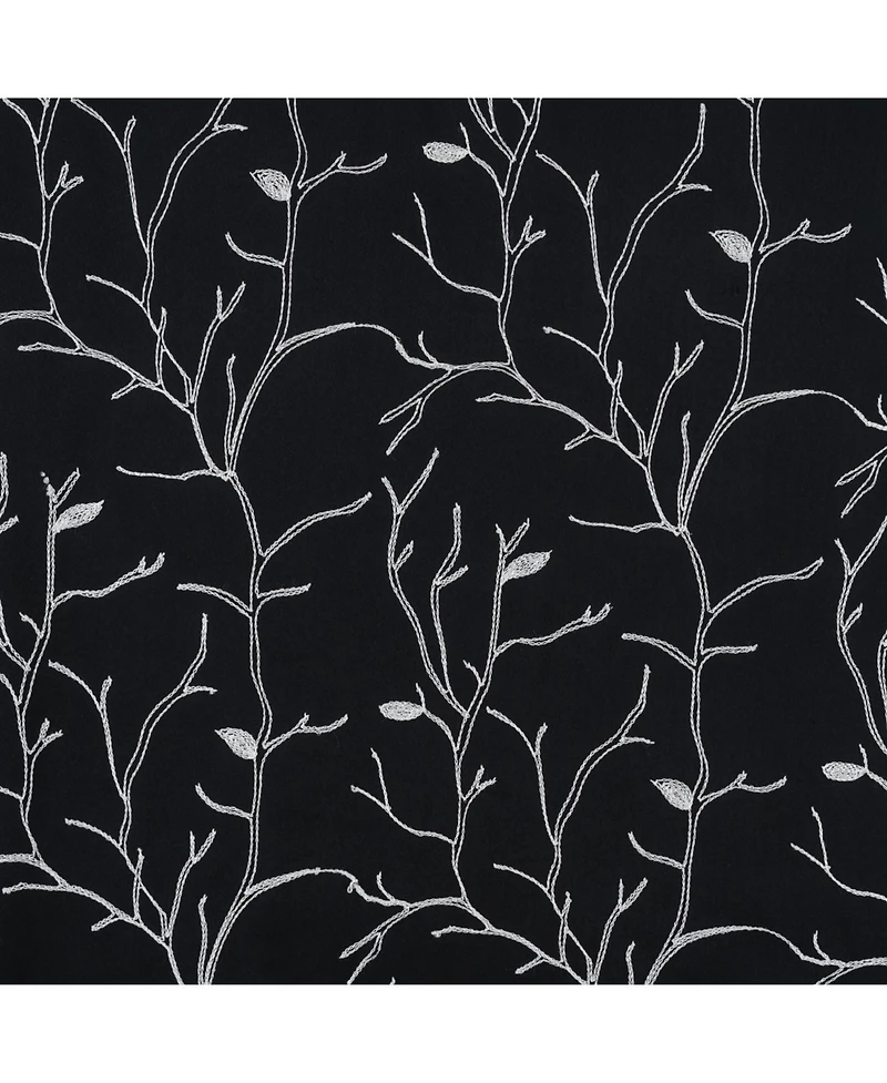 Rt Designer Collection Luciana Embroidered Blackout Luxurious Decorative Grommet Curtain Panel 54" x 90" Black