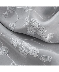 Rt Designer Collection Lilian 2 Pack Embroidered Blackout Luxurious Decorative Grommet Curtain Panel 36" x 84" Silver