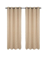 Rt Designer Collection Gable 2 Pack Embroidered Blackout Luxurious Decorative Grommet Curtain Panel 36" x 84" Beige