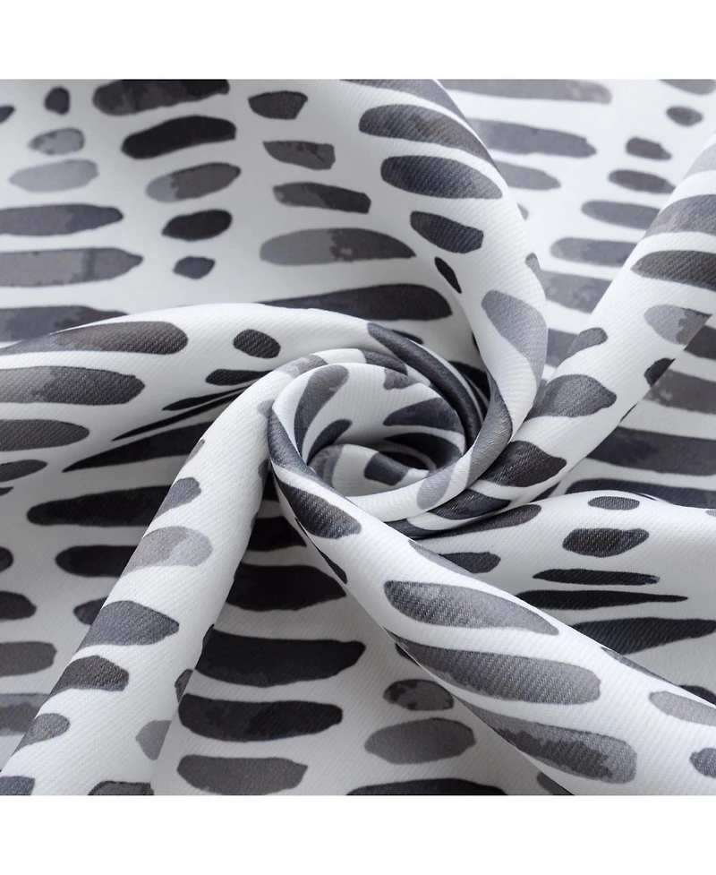 Rt Designer Collection Justice Printed 2 Pack Blackout Luxurious Decorative Grommet Curtain Panel 36" x 84" Grey