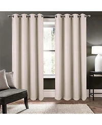 Rt Designer Collection Demi Lux Jacquard Blackout Grommet Curtain Panel 52" x 84" Ivory