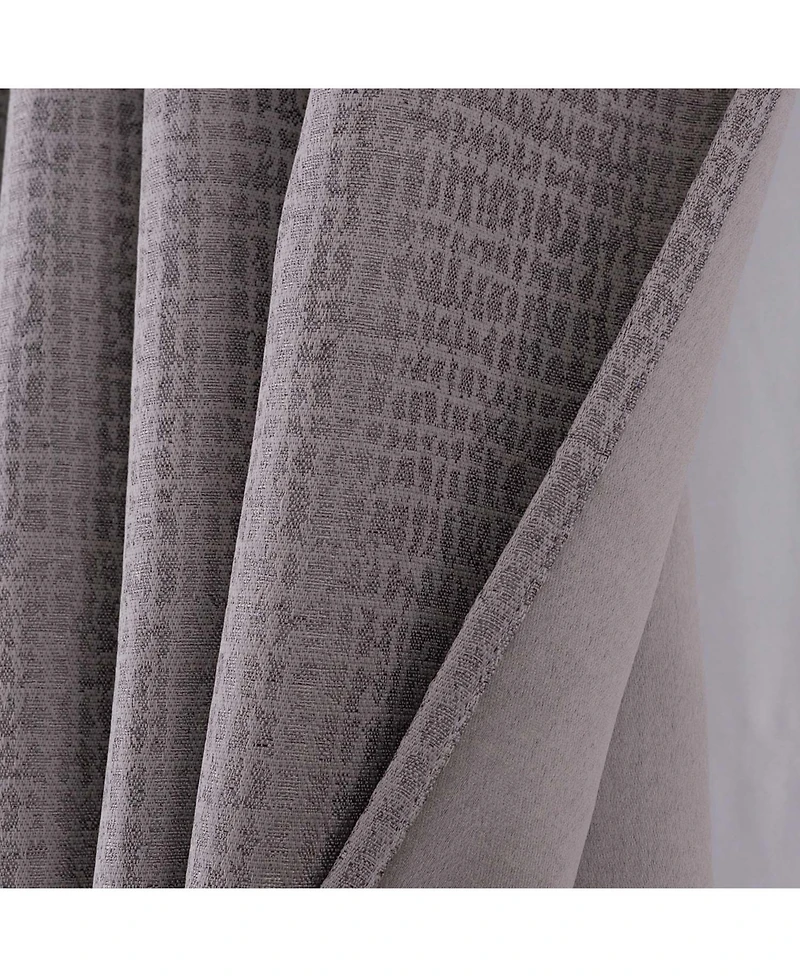 Rt Designer Collection Demi Lux Jacquard Blackout Grommet Curtain Panel 52" x 84" Charcoal