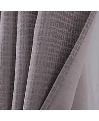 Rt Designer Collection Demi Lux Jacquard Blackout Grommet Curtain Panel 52" x 84" Charcoal