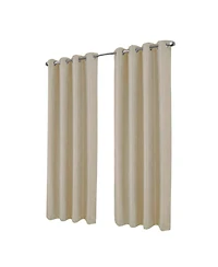 Rt Designer Collection Cassi Shimmer Jacquard Grommet Curtain Panel 54" x 90" Taupe