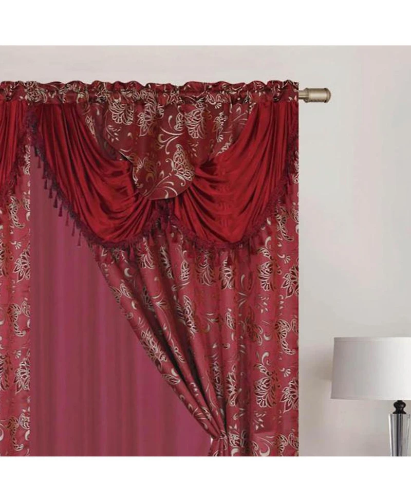 Rt Designers Collection Clayton 2-Piece Double Panel Elegant Thermal Insulated Grommet Curtain Panels - Each Panel 54" X 84" Burgundy