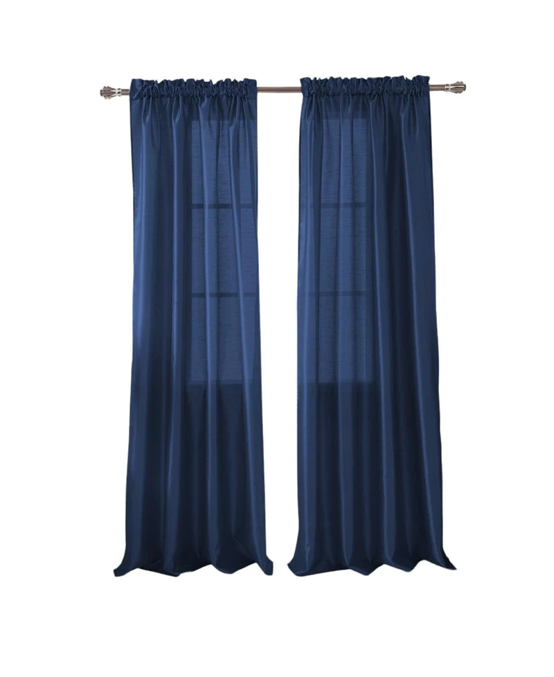 Rt Designers Collection Nikki Premium Rod Pocket Curtain Panel 54" x 84" Navy