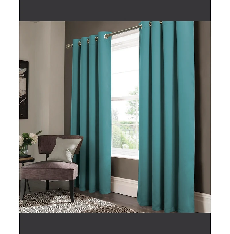Rt Designers Collection Anchorage Blackout Grommet Curtain Panel 54" x 63" Turquoise