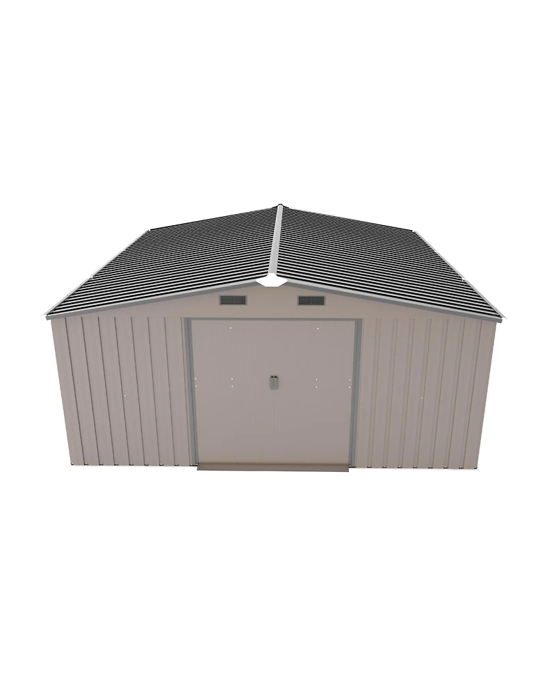 Streamdale Furniture Campcraft 10x12ft Steel Storage Shed w/ Windows - 2 Colors